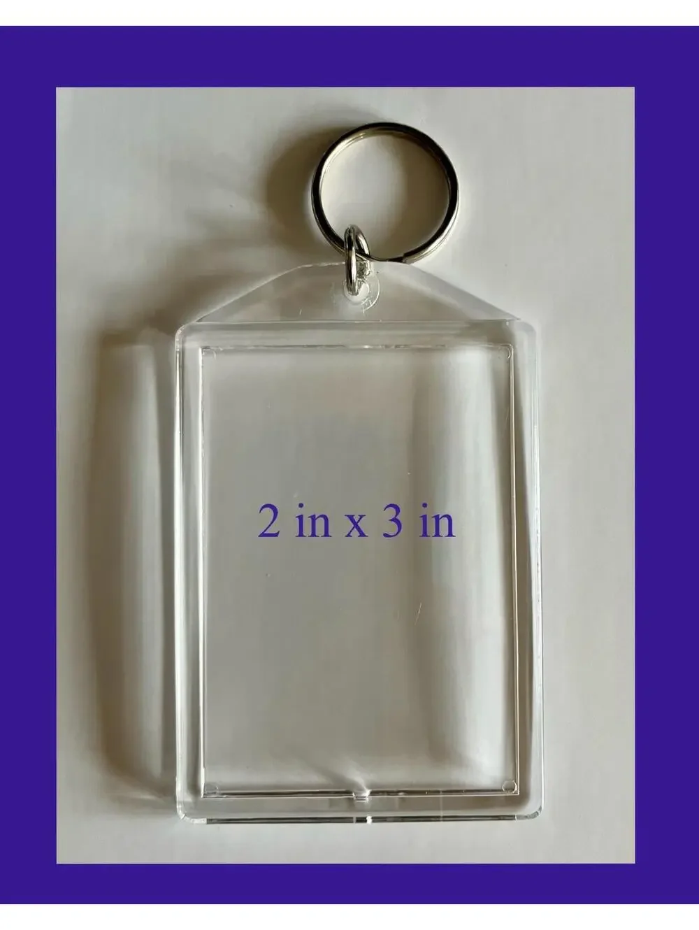 Clear Acrylic Keychain Holder with Metal Clip and Treble Clef Charm